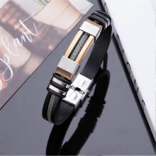 (Rose gold) Oveallgo Sugarfirm Titanium Wristband Stainless Steel Electroplated Bracelets