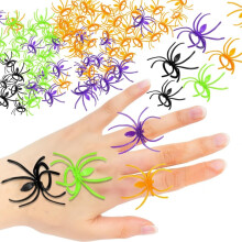 Arañas artificiales anillos decoración Halloween accesorios para fiestas 120 unidades — articulos halloween