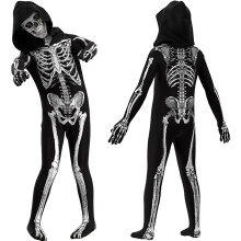 Déguisement pour Enfants Costume Squelette Ensemble pour Halloween Noir 140 cm — déguisement halloween