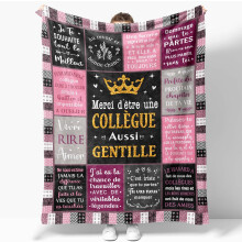 Plaid couverture cadeau doux et moelleux 130 x 150 cm — plaid canapé, cadeau collègue, plaid chaud, linge salon