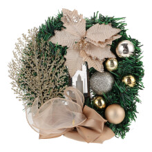 1St Rattan Krans Kerst Ornament Creatieve Gouden Simulatiedecoratie