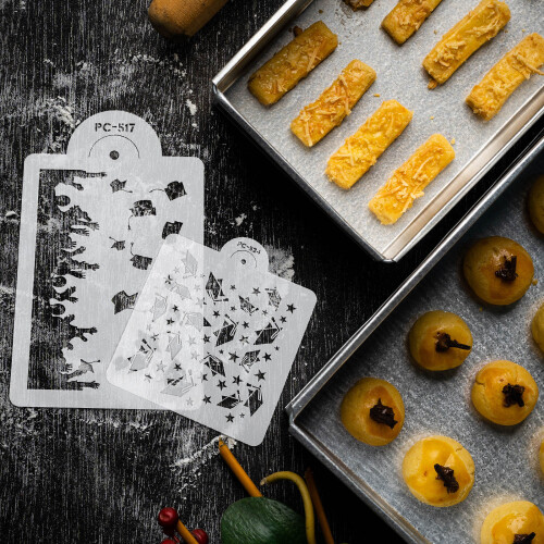 2St Cake Stencils Voor DIY Maken Met Stevig Plastic 2