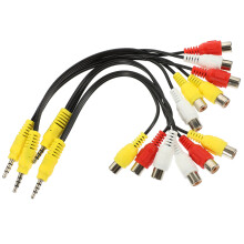 4St Av Adapter Kabel 3- Rood Koperen Voor Dvd Audio