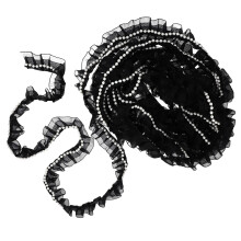 1St Decoratief Zwart Parel Kantband Voor Handwerk En Kleding