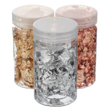 3Potjes Nagelvlokken Goudfolie Glitter Metallic Voor Feest Nail Art