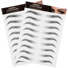 2Vel Zwarte Imitatie Wenkbrauwstickers Eenvoudig Aanbrengen Makeup
