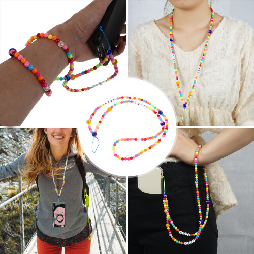 1Stk Perlen Phone Lanyard Mit Halbedelstein Für Handy 2