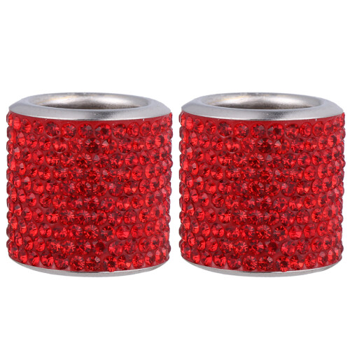 2St Auto Hoofdsteun Ornament Met Glanzende Strass Ringen