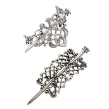 2Stk Vintage Knoten Haarklammer Aus Metall Elegant