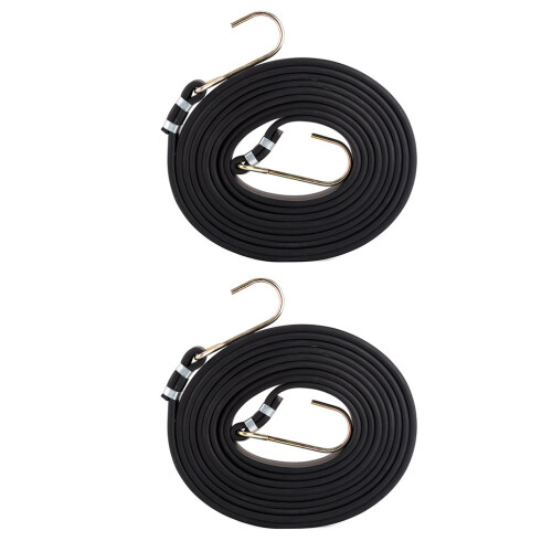 2St Stevige Bindriem Voor Reis En Transport, Elastisch Rubber, Zwart