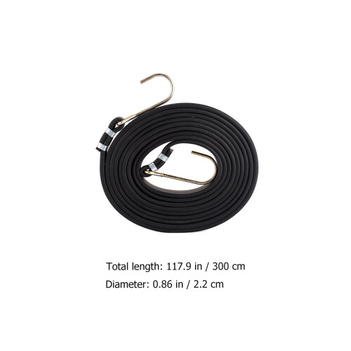 2St Stevige Bindriem Voor Reis En Transport, Elastisch Rubber, Zwart 1