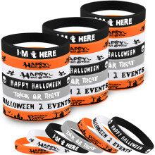 Set de 49 Pulseras de Silicona para Halloween de 21 cm Multicolor — artículos halloween, detalles invitados