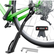 Béquille de vélo en aluminium réglable noire pour roues 26-29 pouces — béquille vélo, béquille vélo, béquille vtt
