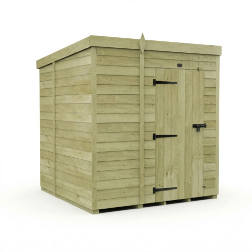 5 x 7 Pent Shed Tanalised (Single Door, No Windows) 1