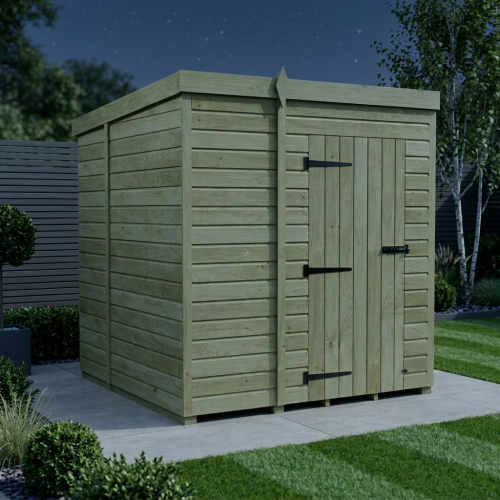 5 x 7 Pent Shed Tanalised (Single Door, No Windows) 2