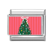 (4) Christmas Theme Beads Charm Link Fashion Accessary Modular Bracelet Making Supplies Unique Module Suitable for Jewelry Multicolor