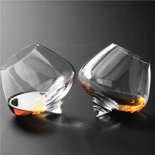 2X Nieregularny Kieliszek do Whisky, Wina, Obrotowy, Wysoki, Brzuszny, do Piwa, Whisky, Brandy, Koktajli, Wina, Szklanki do Picia, Szklanka Barowa B