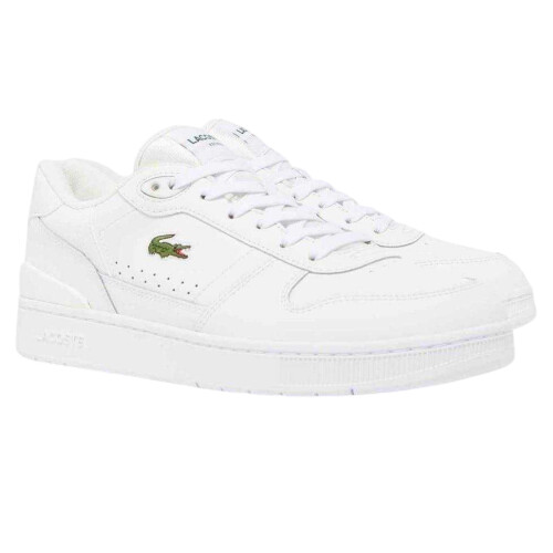 Lacoste (9 UK, White) Lacoste Mens T-Clip Leather Flat Trainers 2