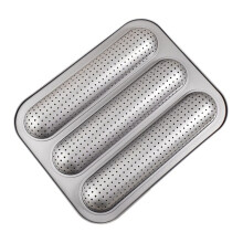 Baguett Pan French Bread Mold 3 Cavity Baking Tray Nonstick Long Loaf Toast Cake Mould Bakeware Baking Pans for Oven