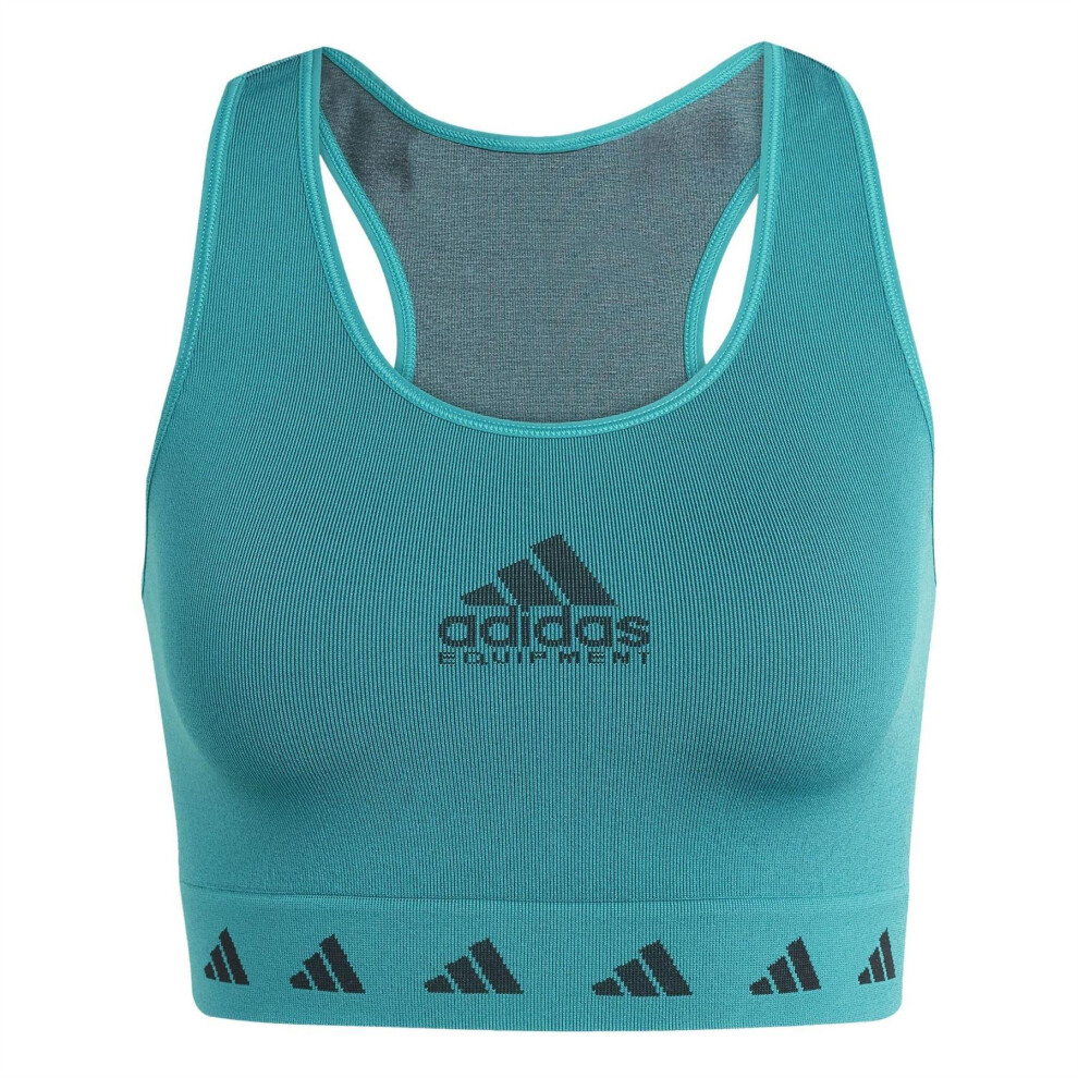 Adidas (14 Uk, Green) Womens/Ladies Originals Logo Sports Bra