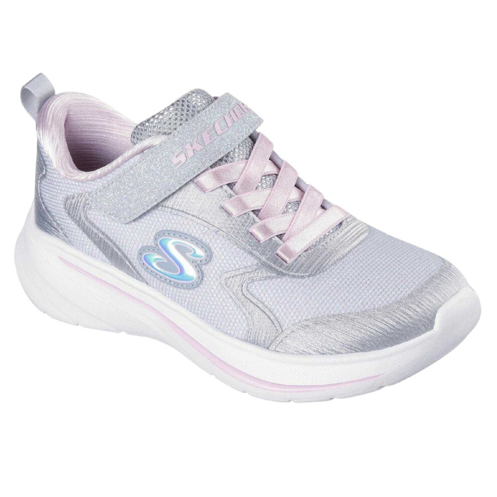 Skechers (8 Uk Child, Grey/Pink) Childrens/Kids Glitter Trainers