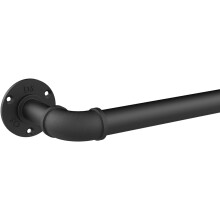 Vorhangstange für Industrielle Vorhänge, gebogen, verstellbar 91–183 cm, Schwarz — karnisz industrialny