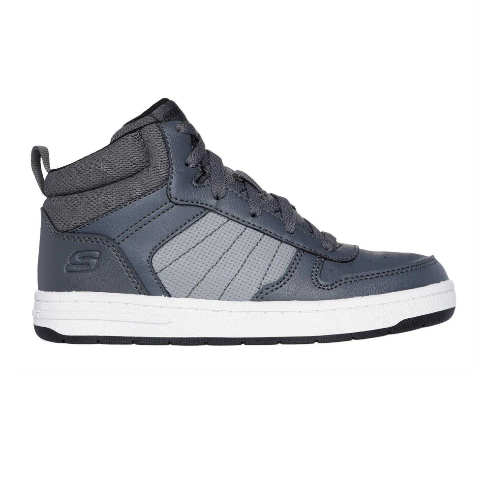 Skechers (4 Uk, Grey) Childrens/Kids Smith Street High Top Trainers