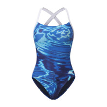 (14 UK, Vibrant Ripple) Slazenger Womens/Ladies Tie Back One Piece Swimsuit