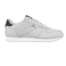 (7 UK, Grey/Black/White) Slazenger Mens Classic Coated Leather Trainers