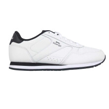 (11 UK, White/Navy) Slazenger Mens Classic Coated Leather Trainers