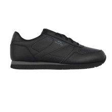 (11 UK, Black/Charcoal) Slazenger Mens Classic Coated Leather Trainers