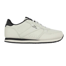 (9 UK, Chalk/Black) Slazenger Mens Classic Coated Leather Trainers