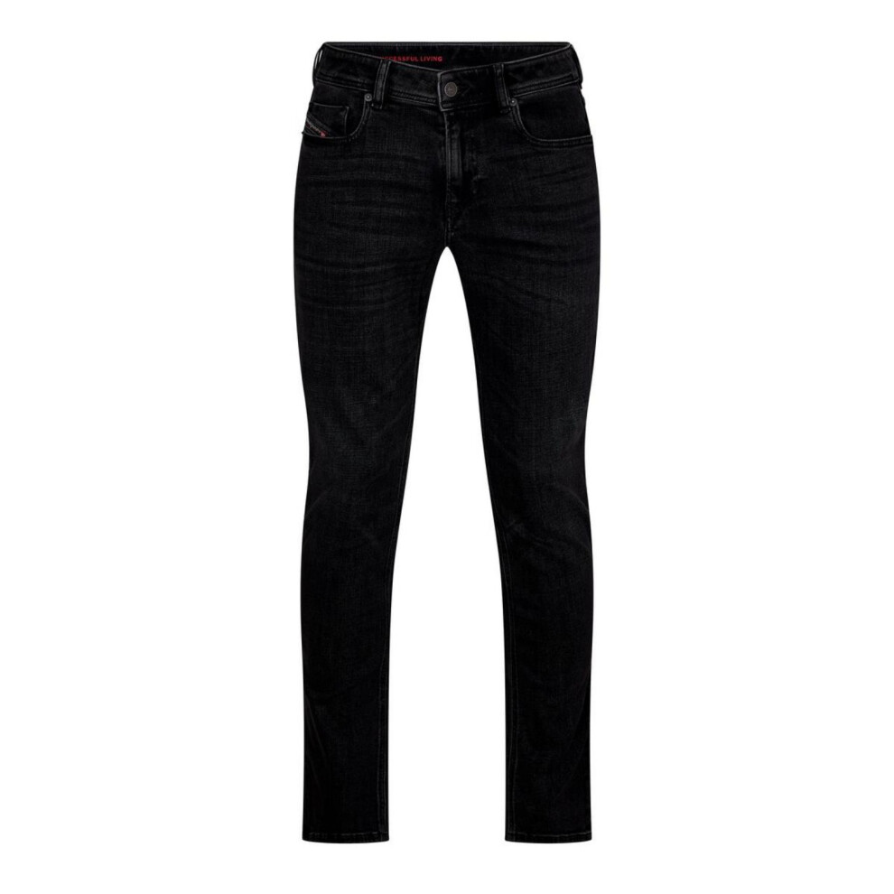 Diesel (32R, Black/Grey/Denim) Mens Sleenker Denim Slim Jeans