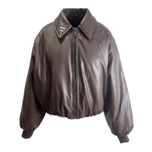 (12 UK, Brown) Kangol Womens/Ladies Plain Ribbed Cuff Bomber Jacket