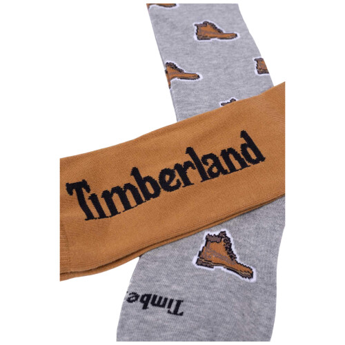 Timberland (M, Medium Grey) Timberland Mens Printed Boot Socks (Pack of 2) 1