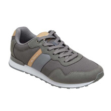 (8 UK, Grey/Brown) Ben Sherman Mens Logo Flat Trainers