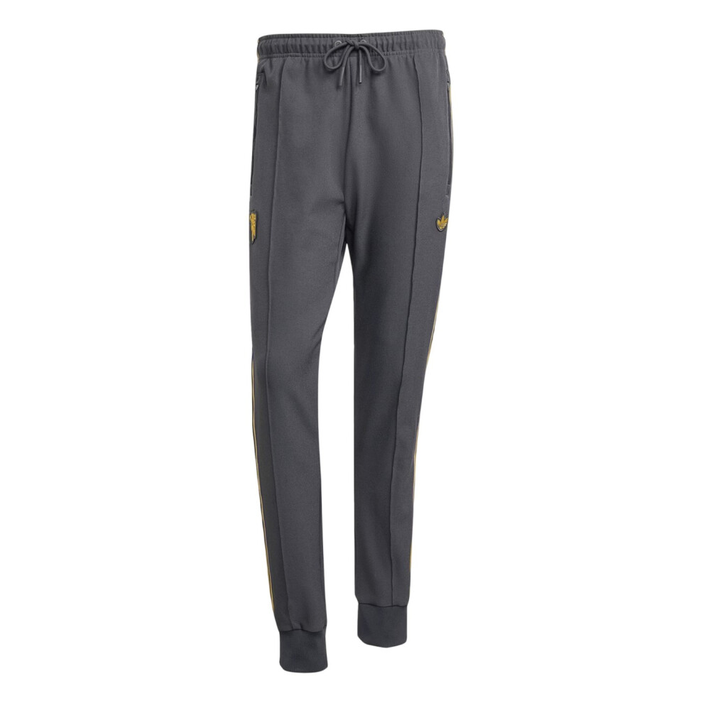 Adidas (L, Black) Mens Terrace Icons Manchester United Fc Tracksuit Bottoms