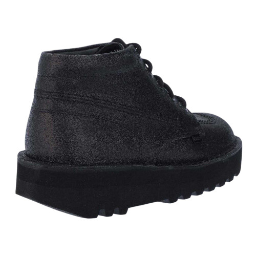 KicKers (5 UK, Black) Kickers Womens/Ladies Hi Stack Glitter Leather Boots 1