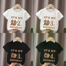 (150) It's My 1 2 3 4 5 6 7 8 9 Years Birthday Boys Girls T shirt Cute Jaq and Gus Mouse Cinderella Print Kids Clothes Baby T-Shirts
