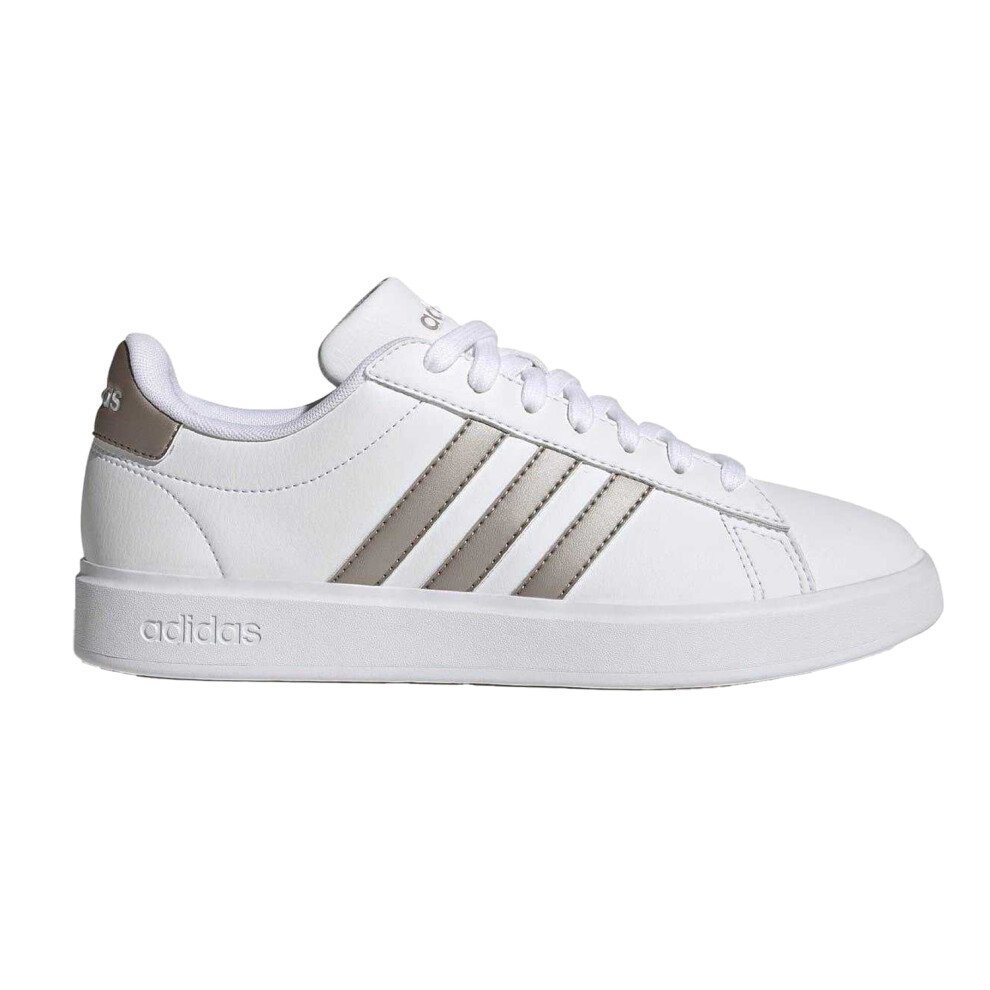 Adidas (6 Uk, White/Platinum) Womens/Ladies Grand Court Platform Trainers