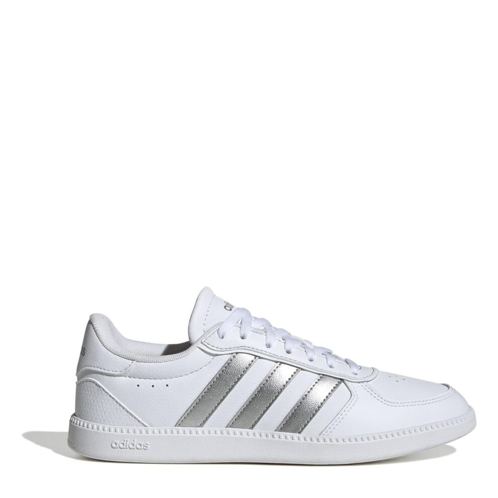 Adidas (5 Uk, White/Silver) Womens/Ladies Breaknet Trainers
