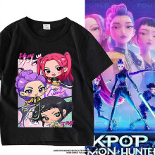 (140) 2025 Kpop Demon Hunters Children's Clothing Short Sleeve T-shirt Cute K-pop Demon Hunters Tiger Harajuku Tshirt for Boys Girls