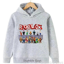 (130) Kids Roblox Warm Hoodie Autumn Sweatshirt Trendy Game Graphic Boys Girls Casual Sport Outfit