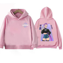 (120 cm) KPop Demon Hunter Rumi Derpy Cartoon Girls Boy Hooded Sweatshirt Warm Children's Korean Wave Fashion Casual Tops Casual Clothing