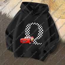 (130) Spring Disney Car Pixar Lightning McQueen Letter A B C D Name Print Kids Pullover Girls Clothes Baby Boys Hoodie Children Tops