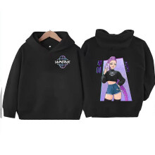 (140 cm) KPop Demon Hunter Rumi Derpy Cartoon Girls Boy Hooded Sweatshirt Warm Children's Korean Wave Fashion Casual Tops Casual Clothing