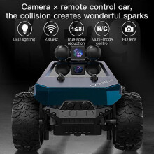 (Silver) Remote Control Car For Tesla With Camera High-speed Car WIFI Image Transmission 1:28 Off-road Vehicle Rc Children Toy Car