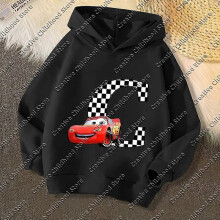 (130) Spring Disney Car Pixar Lightning McQueen Letter A B C D Name Print Kids Pullover Girls Clothes Baby Boys Hoodie Children Tops