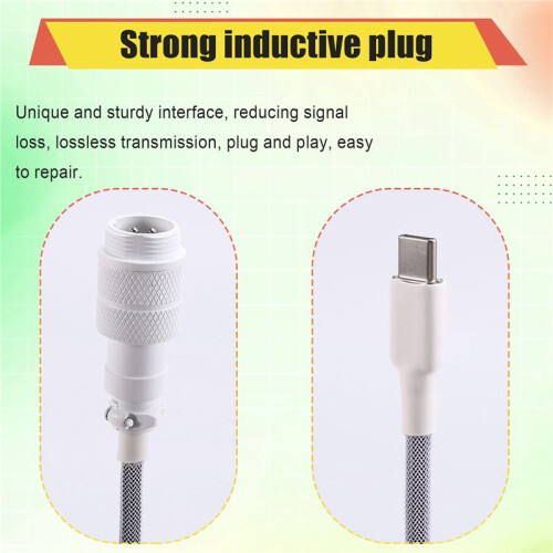 Double USB-C Mechanical Keyboard Cable with GX16  Connector, Type-C Interface Ideal for Gaming Keyboards 2