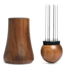 Espresso Kaffe Omrörare Nålar 0,4 mm Espresso Distributionsverktyg Naturligt Trä Handtag och Stativ A